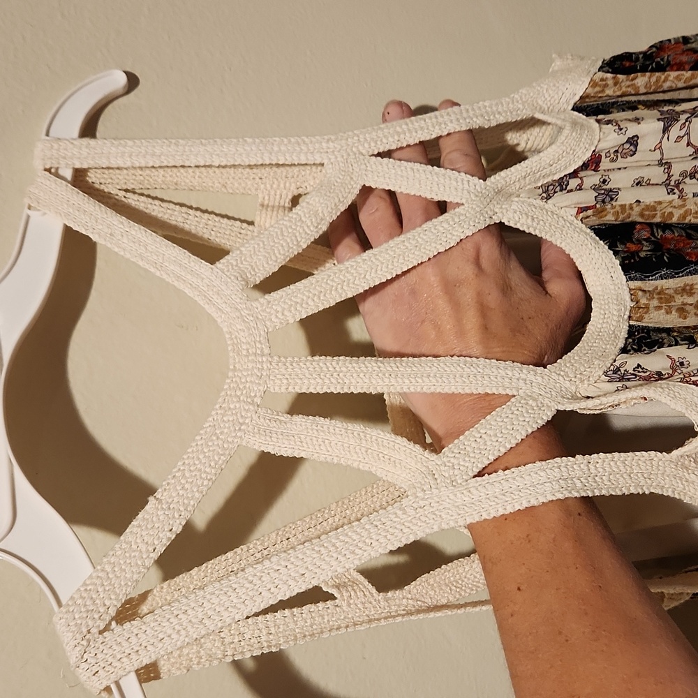 ❤️ NWT! ENTRO CROCHET STRAP BOHO MINI DRESS, MEDIUM - Picture 6 of 7